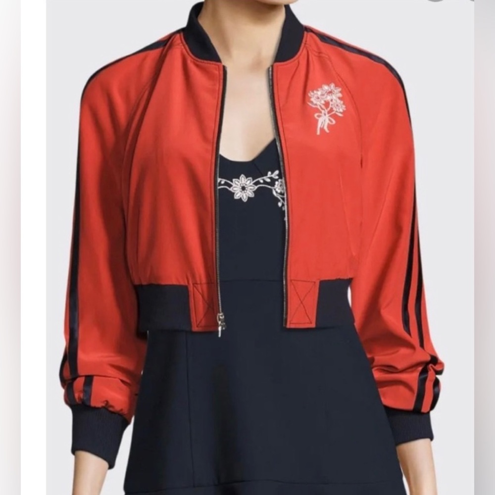 LAST CHANCE! COPY - Cinq à Sept Silk Cropped bomber jacket
